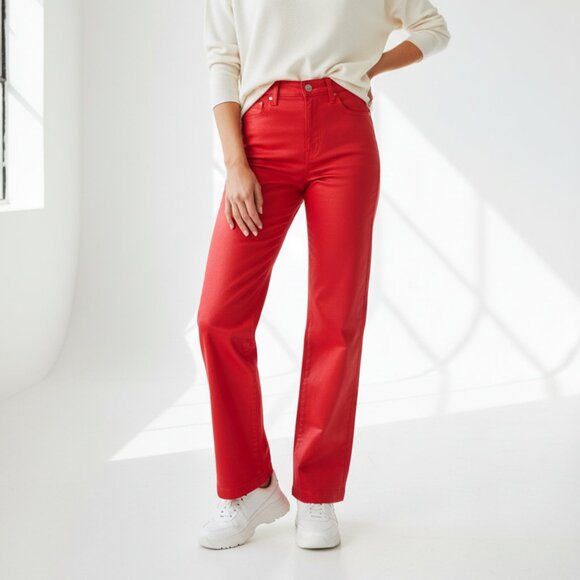 L'AGENCE Denim - L'AGENCE Red High-Rise Straight Leg Jeans – Size 27